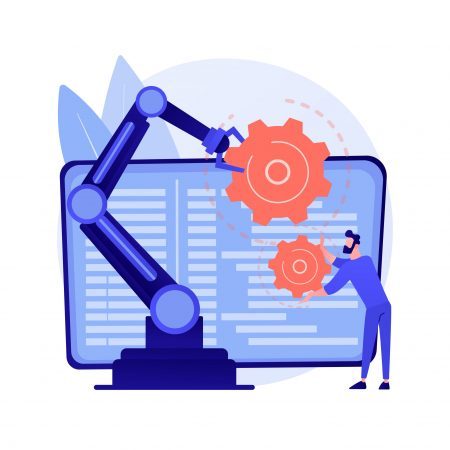 Collaborative robotics abstract concept vector illustration. Collaborative robotics abstract concept vector illustration.