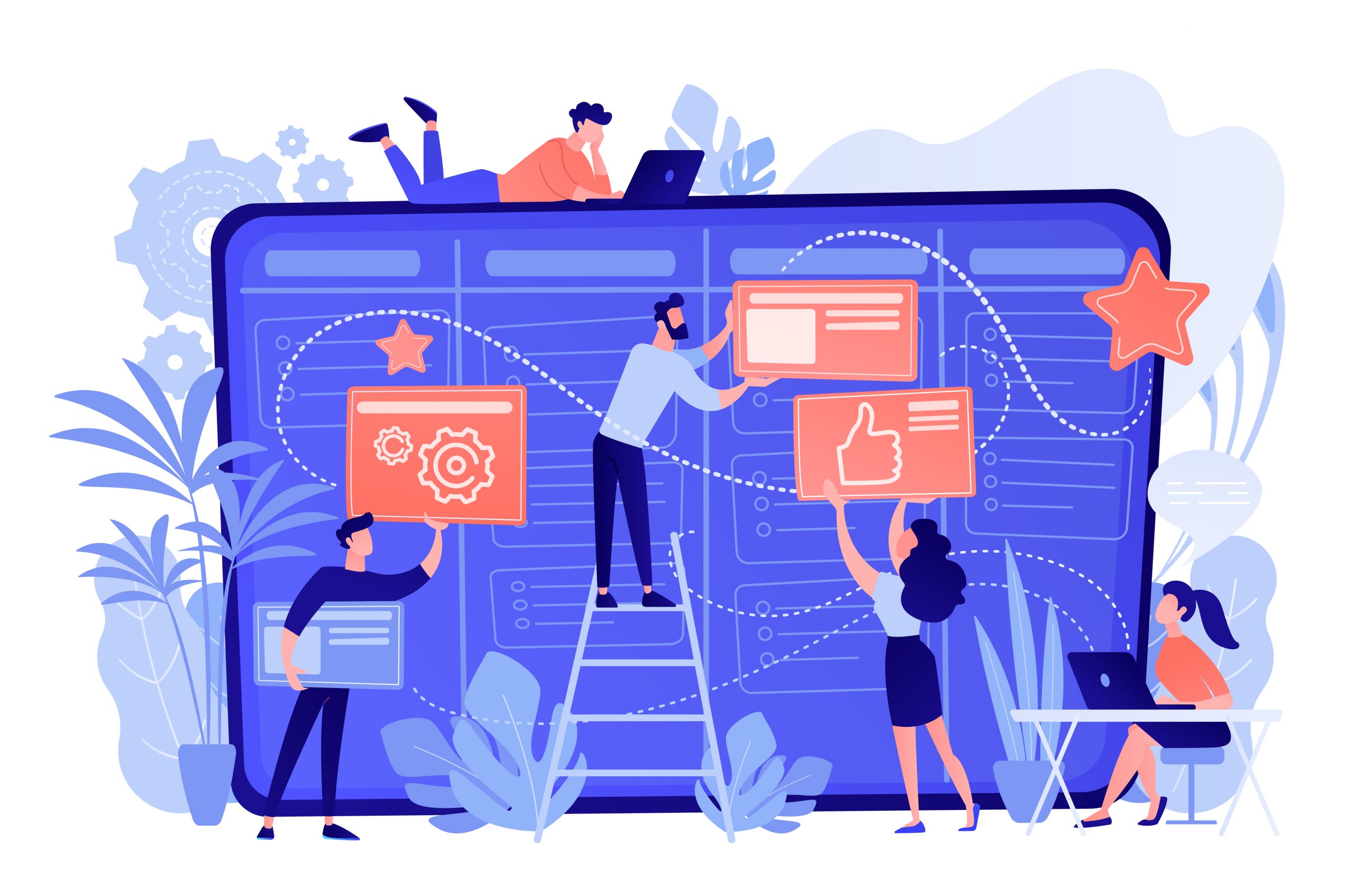 Kanban board concept vector illustration. Kanban board concept vector illustration.
